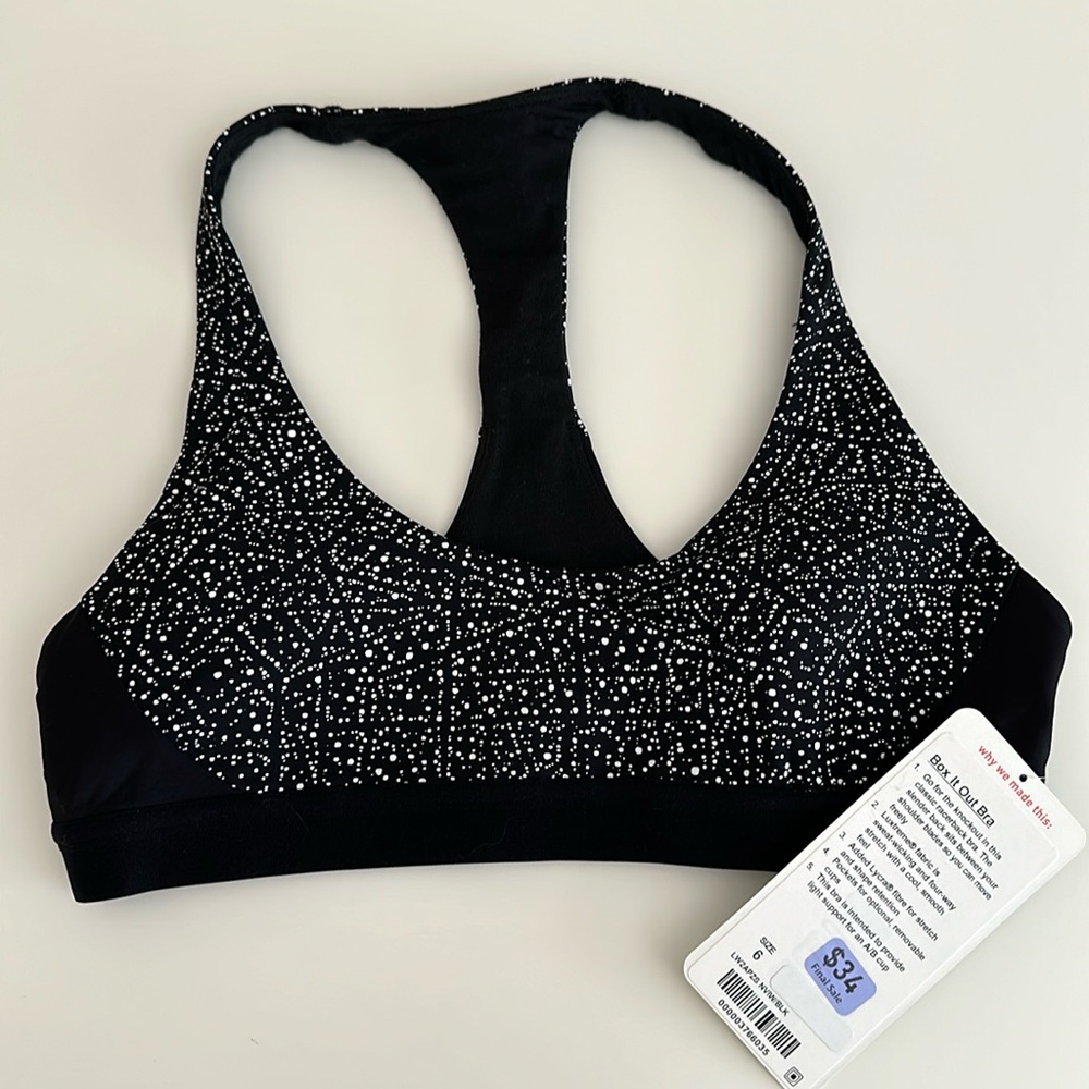 NWT Lululemon box it out bra